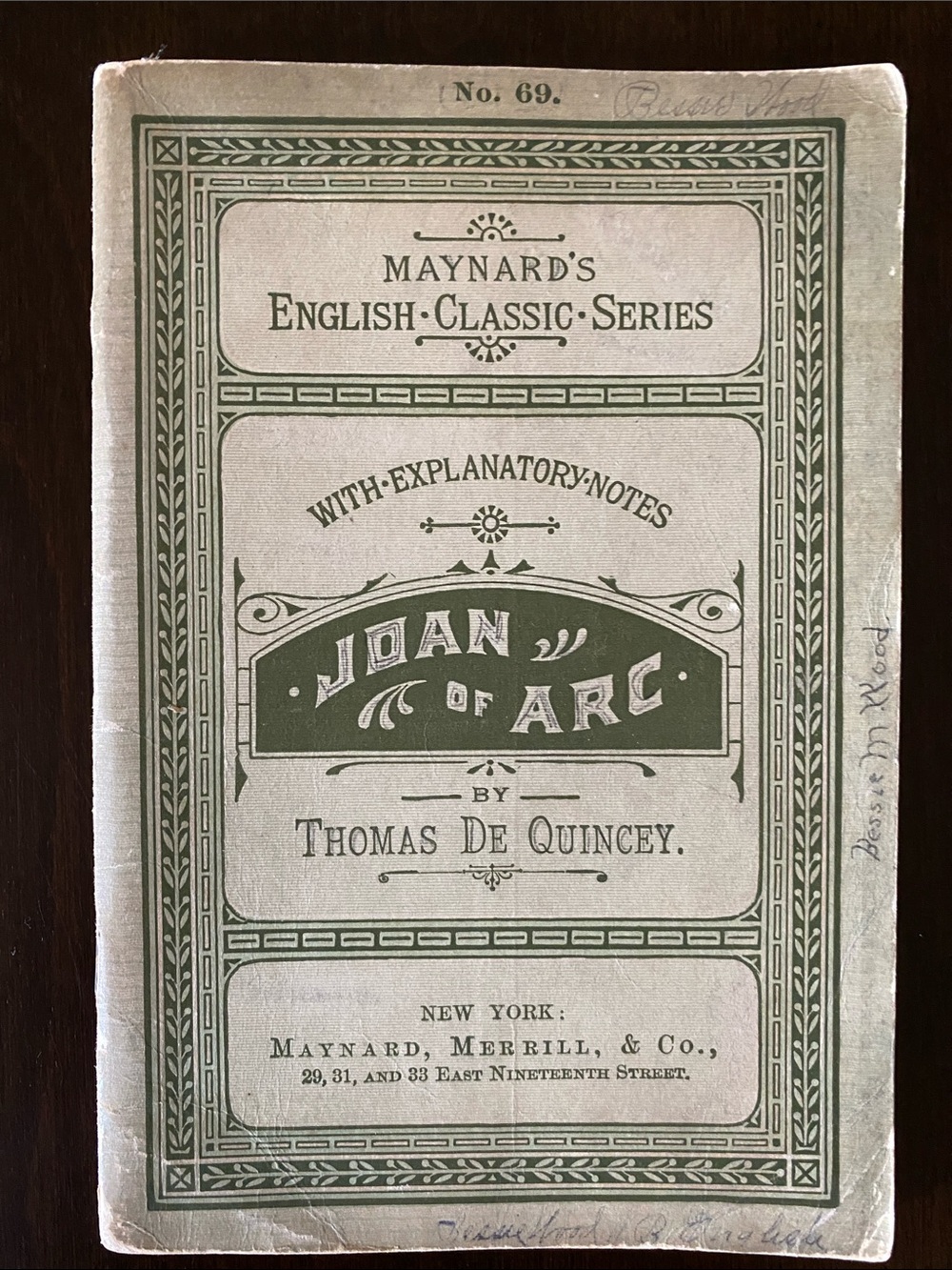 Antique 'Joan of Arc' Softcover Book from 1892
